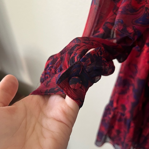 Cinq A Sept Livie Tiered Flowy Floral Mini Dress in Women’s Size 4 - Picture 7 of 15